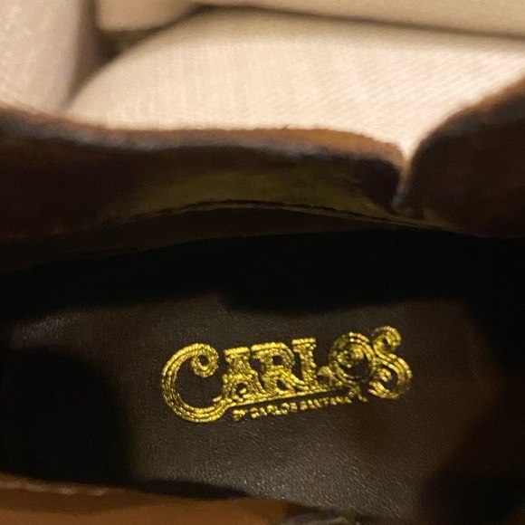 Carlos Vivian Brown Western Suede Bootie w Floral Embroidering / Size 8 - Picture 10 of 11